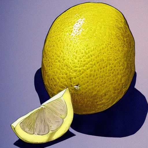 Image similar to a lemon wearing a suit