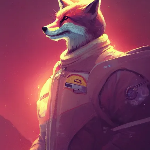 Image similar to an anthropomorphic fox human astronaut,digital art,detailed face,art by greg rutkowski,trevor henderson,fluffy,western comic book style,photorealistic,professional lighting,hyperdetailed,high resolution,high quality,dramatic,deviantarz,artstation