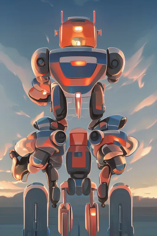 Image similar to metabots medabots medarotto medarot robot minimalist comics, behance hd by jesper ejsing, by rhads, makoto shinkai and lois van baarle, ilya kuvshinov, rossdraws global illumination ray tracing hdr radiating a glowing aura