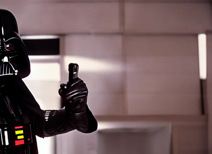 Prompt: film still darth vader in kill bill