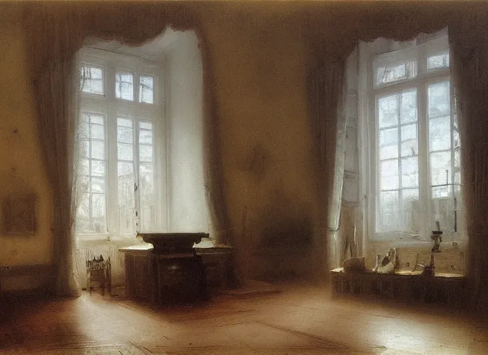 Prompt: a room by alexei savrasov