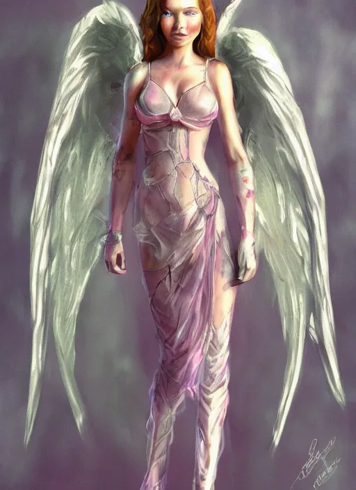 Image similar to concept art. angel girl. artsation trending. highly detailed