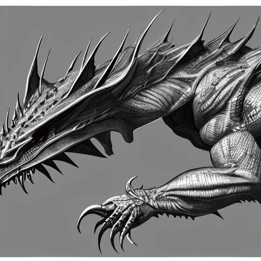 Image similar to anatomy of a dragon, concept art, trending on art station