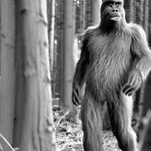 Image similar to real bigfoot caught on film, photograph