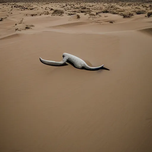 Image similar to 🐋🤖🦕👽🐳 in desert, photography by bussiere rutkowski andreas roch