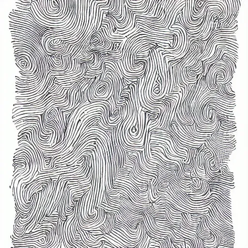 Prompt: a pen and ink generative line - art drawing