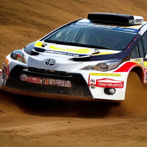 Prompt: A toyota prius offroad rally car ,badass