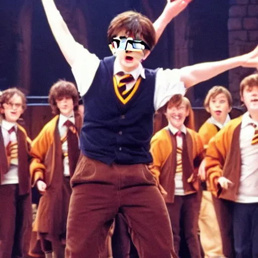 Prompt: harry potter dancing in high school musical