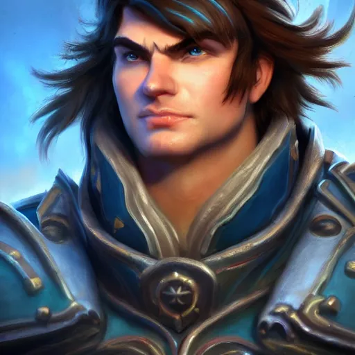 Image similar to varian wrynn, dmitry prozorov style, artstation, extremely detailed, 8 k, high quality, beatufil painting