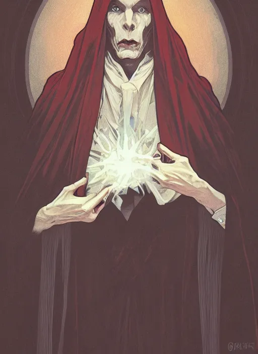 Image similar to portrait of nosferatu, illustration, art by artgerm and greg rutkowski and alphonse mucha