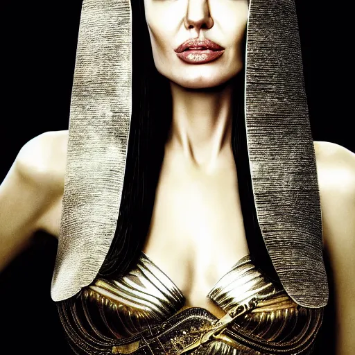 Image similar to an amazing award winning photo of angelina jolie as cleopatra