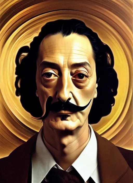 Image similar to portrait of salvador dali using the golden ratio, highly detailed, digital painting, artstation, sharp focus, illustration, art by tan zi and ayanamikodon and alphonse mucha and wlop