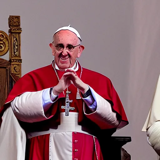 Image similar to the pope performing a spiritism cerimony