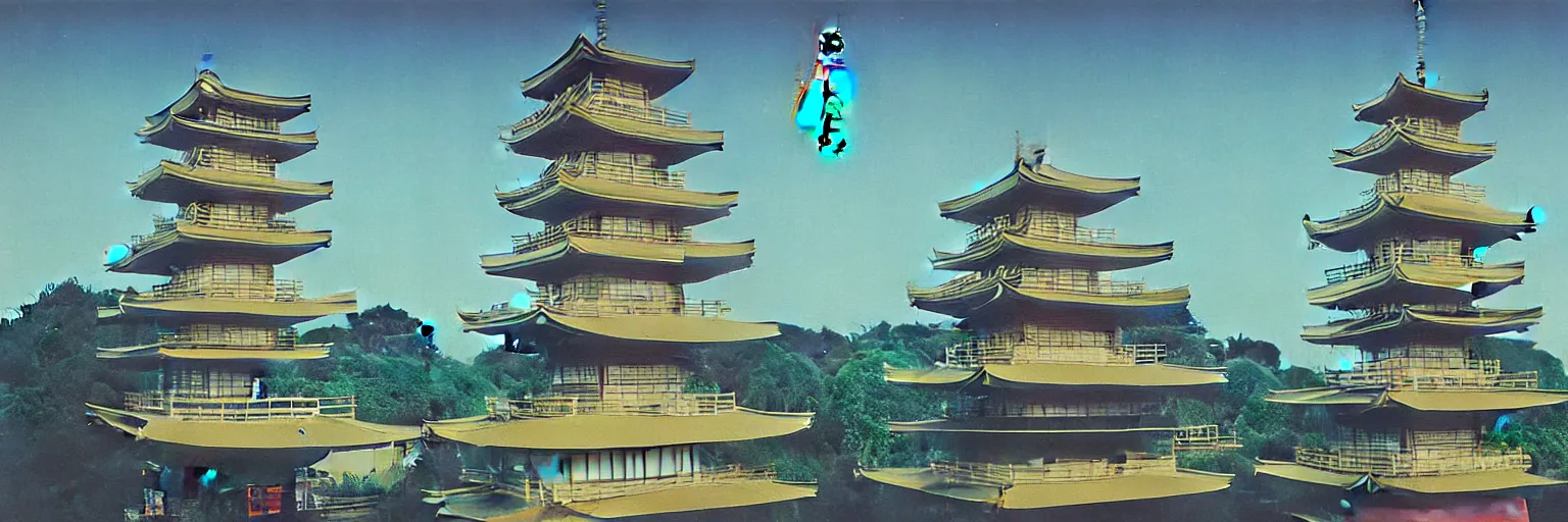 Image similar to japanese pagoda painting magritte