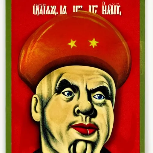 Prompt: communist clown portrait, soviet propaganda style, poster, xi