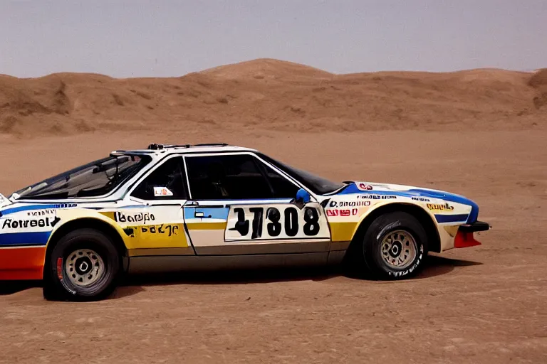 Image similar to 1 9 7 8 bmw m 1, dakar rally footage, speed, bladerunner