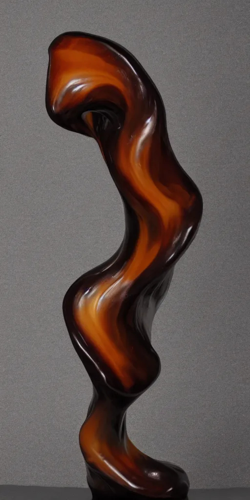 Prompt: obsidian caramel sculpture, award winning photo