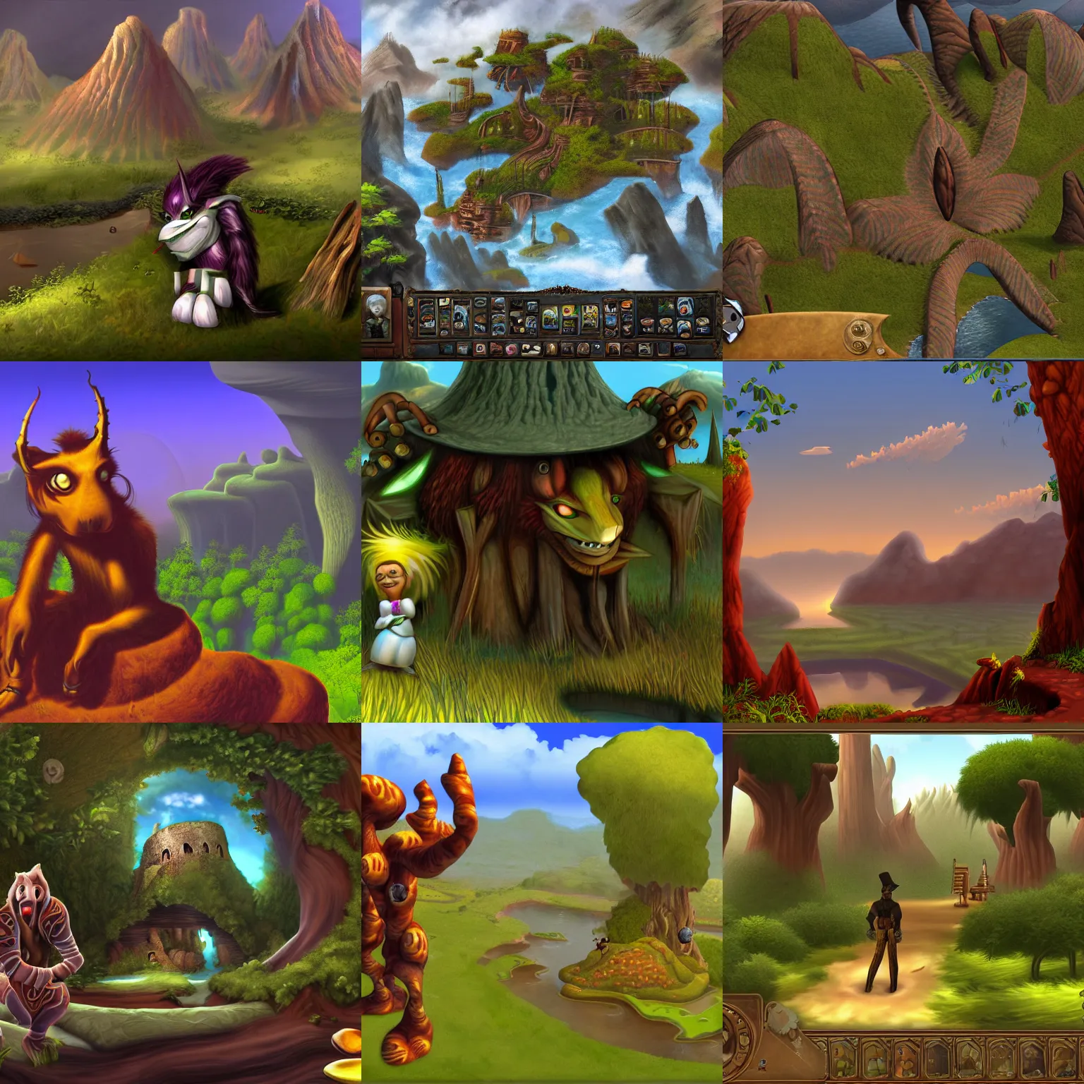 Prompt: a portrait of a character in a scenic environment by spore ( 2 0 0 8 )