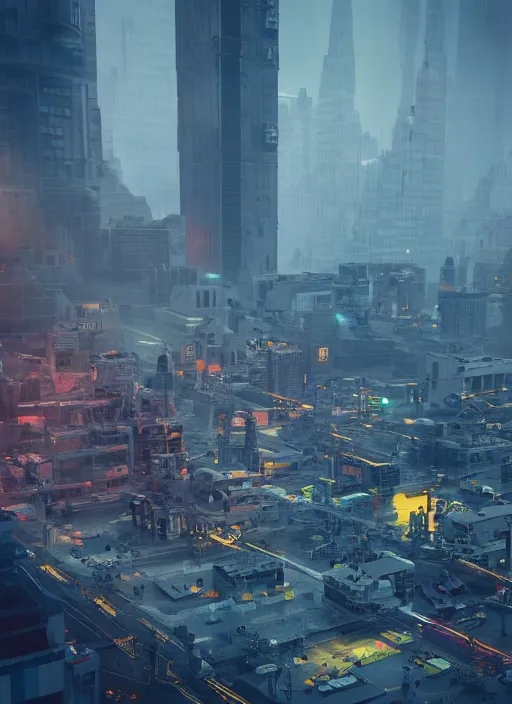 Prompt: A dystopian future in a city made of life-size Lego blocks, evil, demonic, angelic, environment concept, cinematic, Rendered in Octane, trending on artstation, cgsociety, moody lighting rendered by octane engine, environment 8K artstation, cinematic lighting, intricate details, 8k detail post processing, hyperealistic, octane render, photo realism, visually inspired by Blade Runner 2049