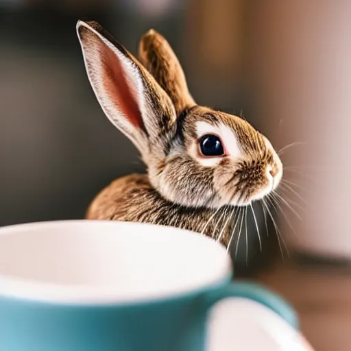 Image similar to rabbit sitting in coffee cup