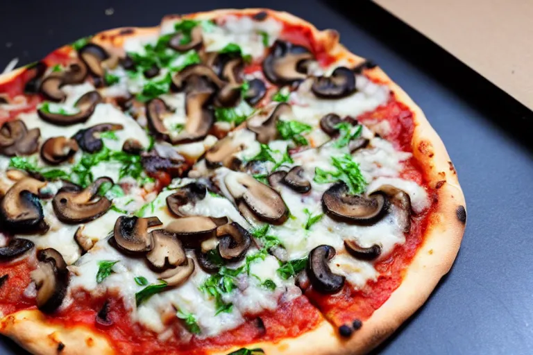 Image similar to mushroom-pizza