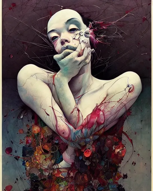 Image similar to there is ugliness in beauty, but there is also beauty in ugliness. in the style of adrian ghenie, esao andrews, jenny saville, edward hopper, surrealism, dark art by james jean, takato yamamoto