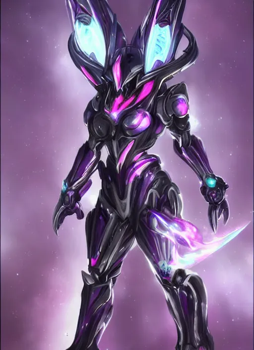 Image similar to cinematic body shot, cosmic beautiful stunning giant robot mecha hot female dragon goddess, sharp sleek cyborg dragon head, sharp metal ears, smooth purple eyes, smooth fuschia skin, smooth silver armor, nebula size, epic proportions, epic scale, macro furry, furry art, dragon art, goddess art, giantess art, warframe, warframe fanart, furaffinity, octane