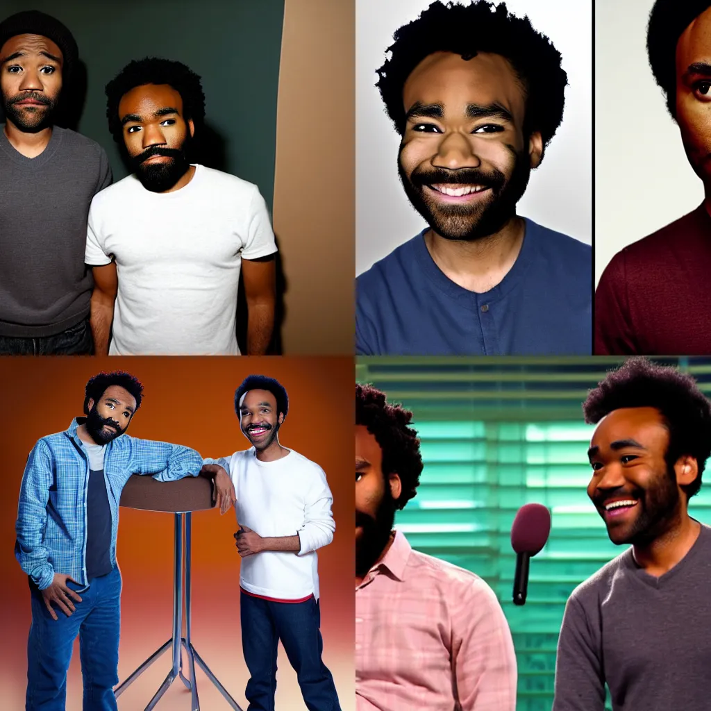 Prompt: donald glover and abed in the morning