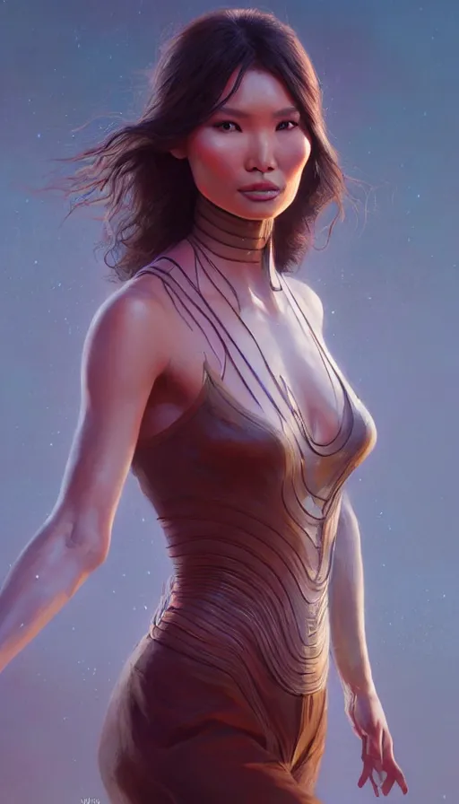 Image similar to westworld, dance meditation, gemma chan girl portrait, made by stanley artgerm lau, wlop, rossdraws, james jean, andrei riabovitchev, marc simonetti, yoshitaka amano, beksinski artstation, cgsociety