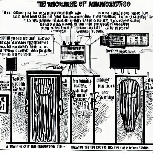 Image similar to diagram for a machine that turns you into a filipino, by raymond pettibon