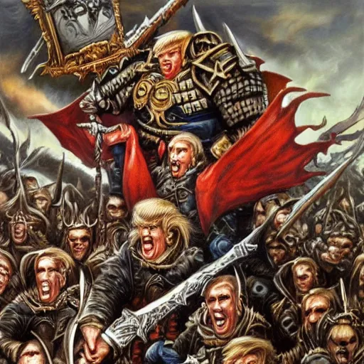 Image similar to donald trump as a vermin, warhammer vermentide, hyperdetailed painting