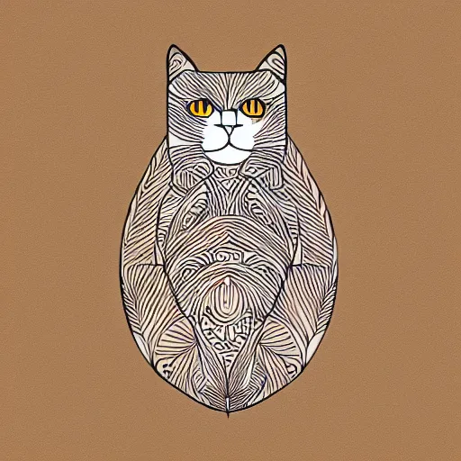 Prompt: tattoo sketch of a cat with one eye, monstera, on a canva, organic ornament, minimalism, line art, vector