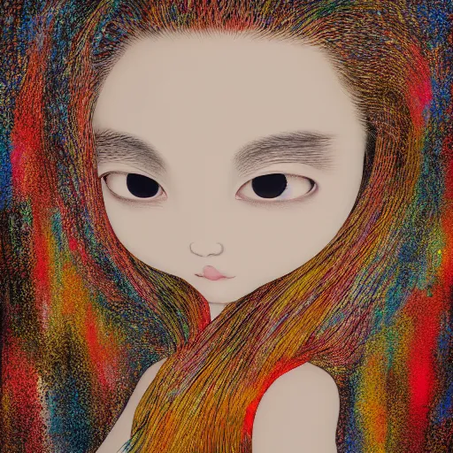 Image similar to a surreal portrait of a girl by takashi murakami, 4 k