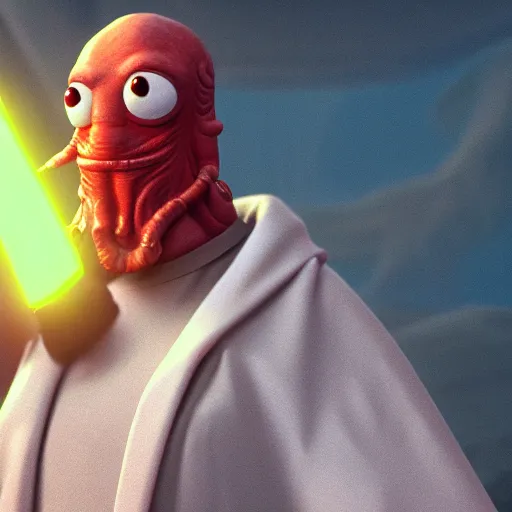 Image similar to Dr. Zoidberg as a Jedi Master, cinematic, photo realistic, 8k