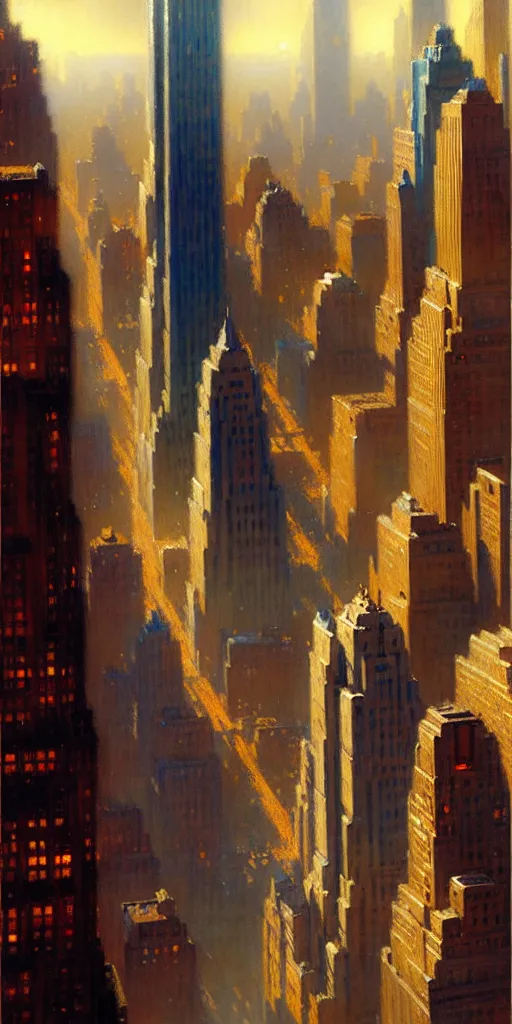 Image similar to city of modern new york. highly detailed painting by gaston bussiere, craig mullins, j. c. leyendecker