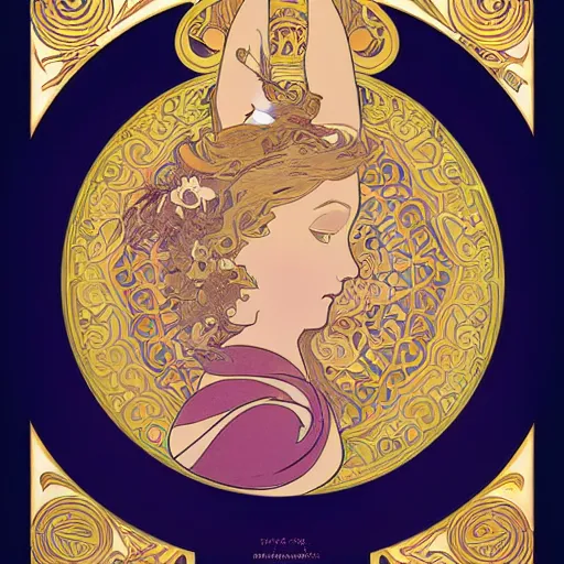 Prompt: swirls and graphics elements from a poster by alphonse mucha, no people, no characters, art nouveau, graphic, circular h 7 0 4