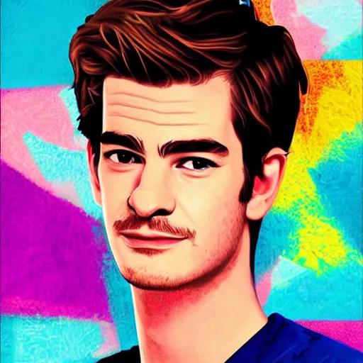 Image similar to portrait of andrew garfield, highly detailed, centered, solid color background, digital painting