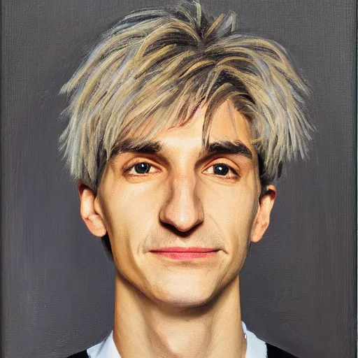 Image similar to Portrait of xQc , oil painting