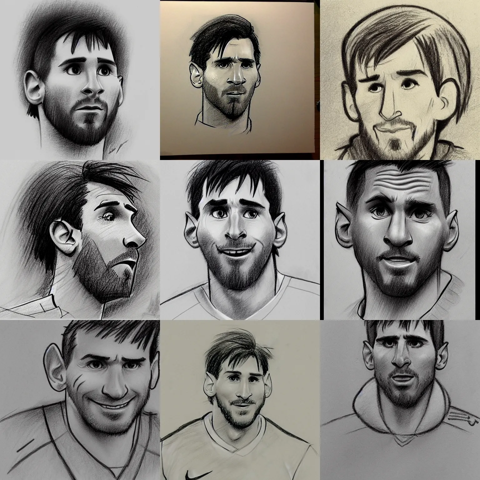 Prompt: milt kahl pencil sketch of Lionel Messi!!!!!