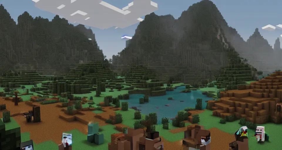 Prompt: film still of the Minecraft movie directed by Denis Villeneuve