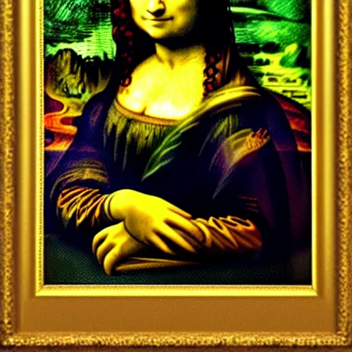 Image similar to the mona lisa painting by van gogh