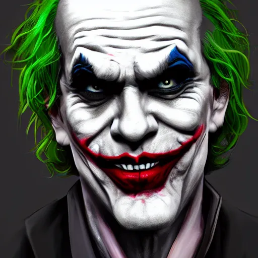 Image similar to 'Jeromy Powell'!! as The Joker, digital art, cgsociety, artstation, trending, 4k