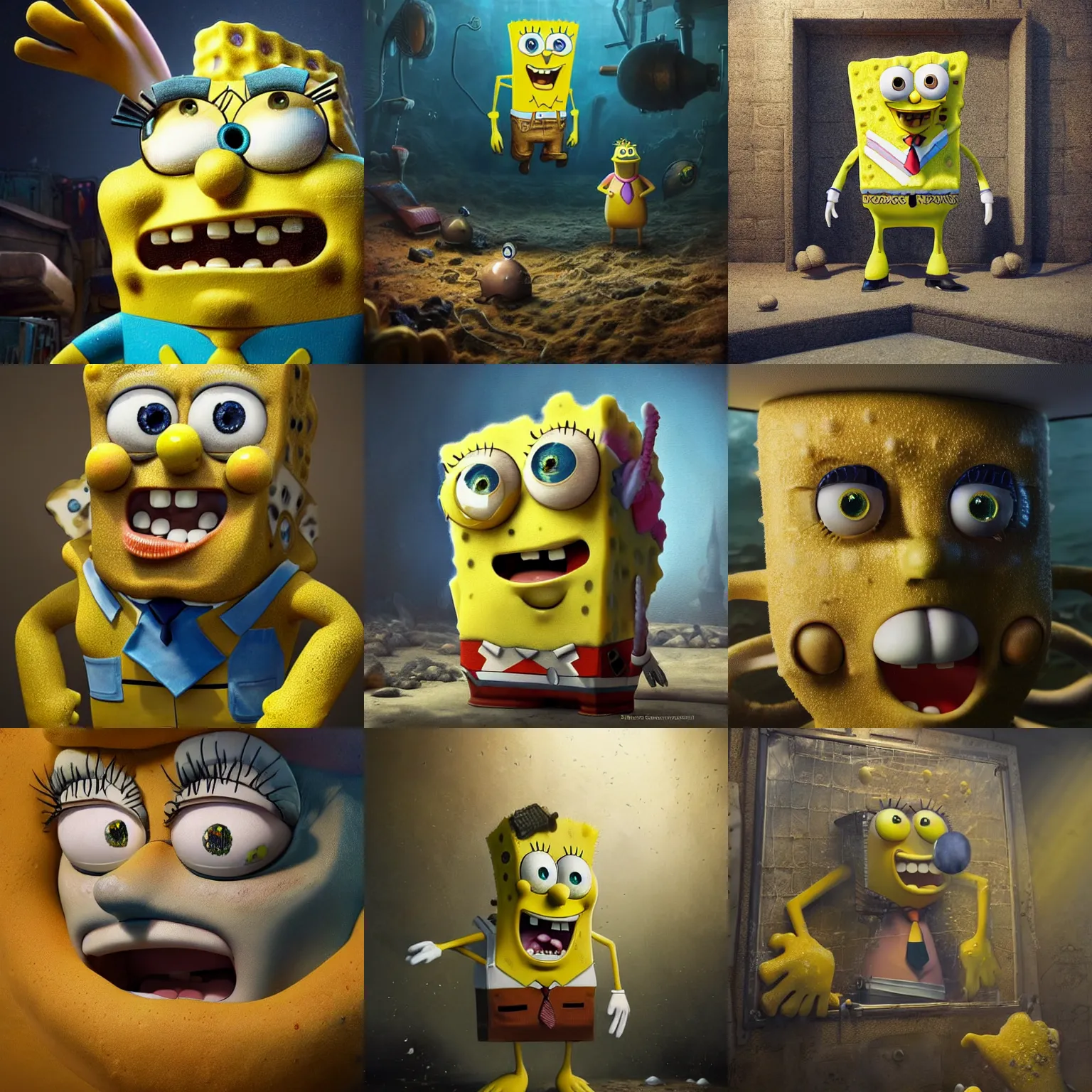 Prompt: hyperrealistic mixed media image of Spongebob , stunning 3d render inspired art by István Sándorfi and Greg Rutkowski, perfect facial symmetry, realistic, highly detailed attributes and atmosphere, dim volumetric cinematic lighting, 8k octane extremely hyper-detailed render, post-processing, masterpiece,