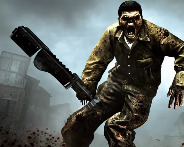 Prompt: der riese, call of duty zombies, george lopez