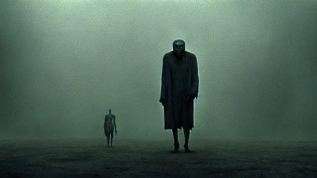 Image similar to the creature from the black city, film still from the movie directed by denis villeneuve and david cronenberg with art direction by salvador dali and zdzisław beksinski, wide lens