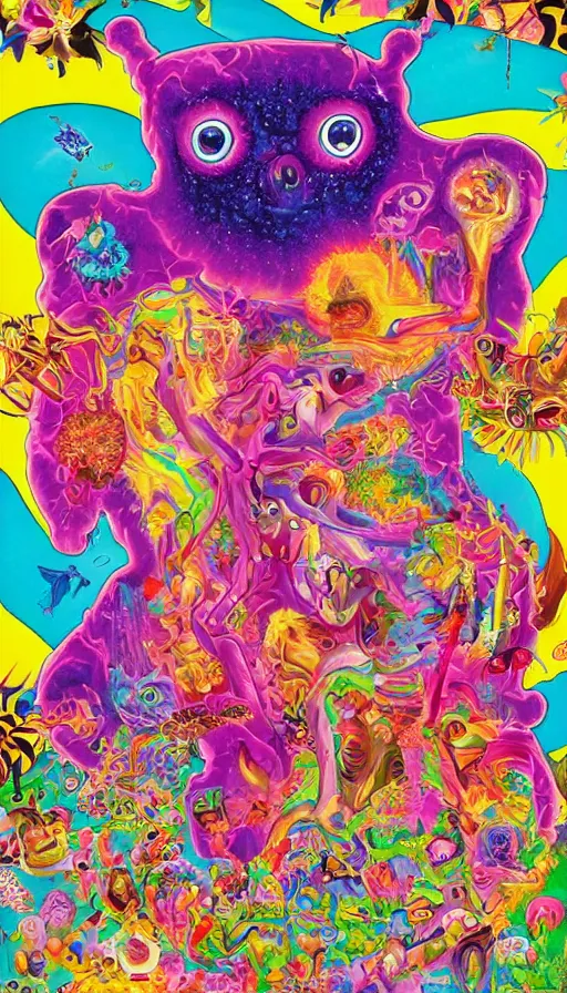 Image similar to The end of an organism, by Lisa Frank,