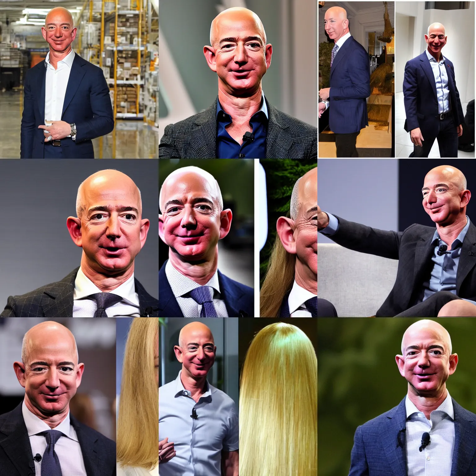 Prompt: jeff bezos with long blonde hair