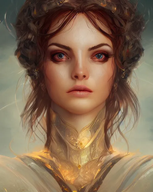 Image similar to highly detailed portrait of a beautiful celestial mage, dramatic light, artstation