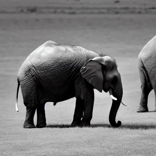 Image similar to elephant that looks like a tardigrade, black and white photo