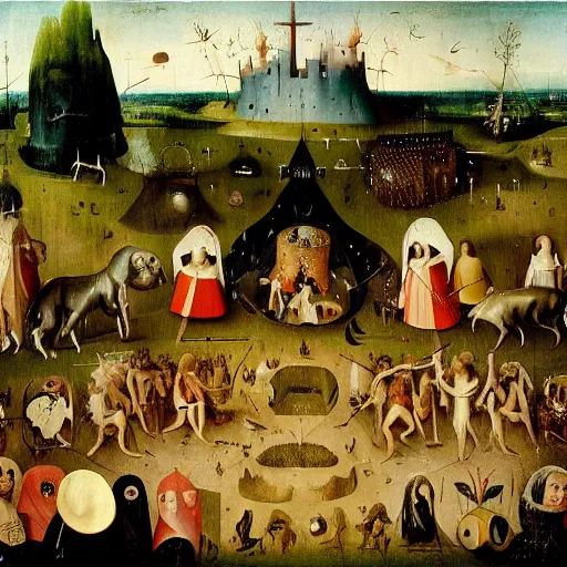 Image similar to midsommar by hieronymus bosch